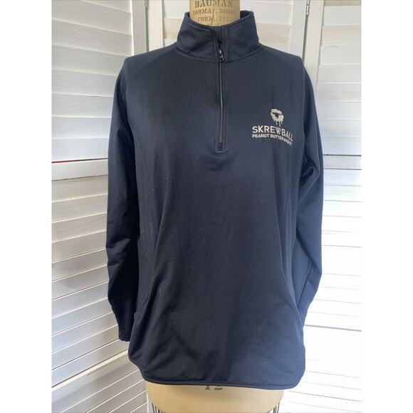Skrewball Peanut Butter Whiskey Sport-Tek Black 1/4 Zip Jacket Ladies Large - Picture 1 of 7